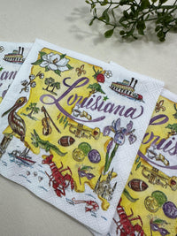 Decoupage Napkin, Louisiana State Paper, State Themed Napkins, Craft Napkins, Shell Making Paper, Crawfish Paper, Mardi Gras Mask, States