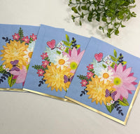 Floral Butterfly Decoupage Napkins: Spring Flower Paper (5x5 inch, 3 pack)