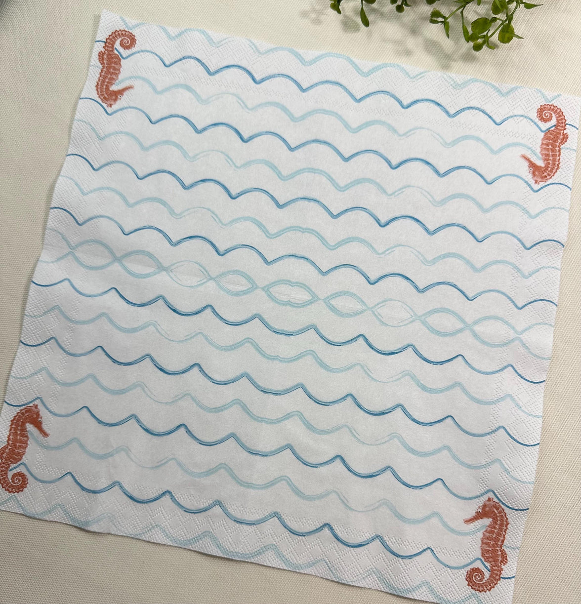 Seahorse Napkins, Beach Wave Napkins, Decoupage Napkins, Ocean Paper Napkin, Beverage Napkins, Decoupage Supplies, Beach Wedding Gift, Water