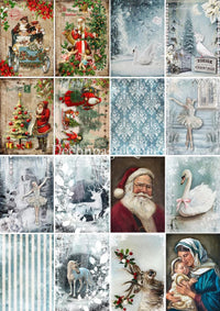Rice Paper A4 - Christmas Paper, Santa Paper, Christmas Rice Paper, Upcycling, Old World Paper Santa, Decoupage Paper. Holiday Rice Paper