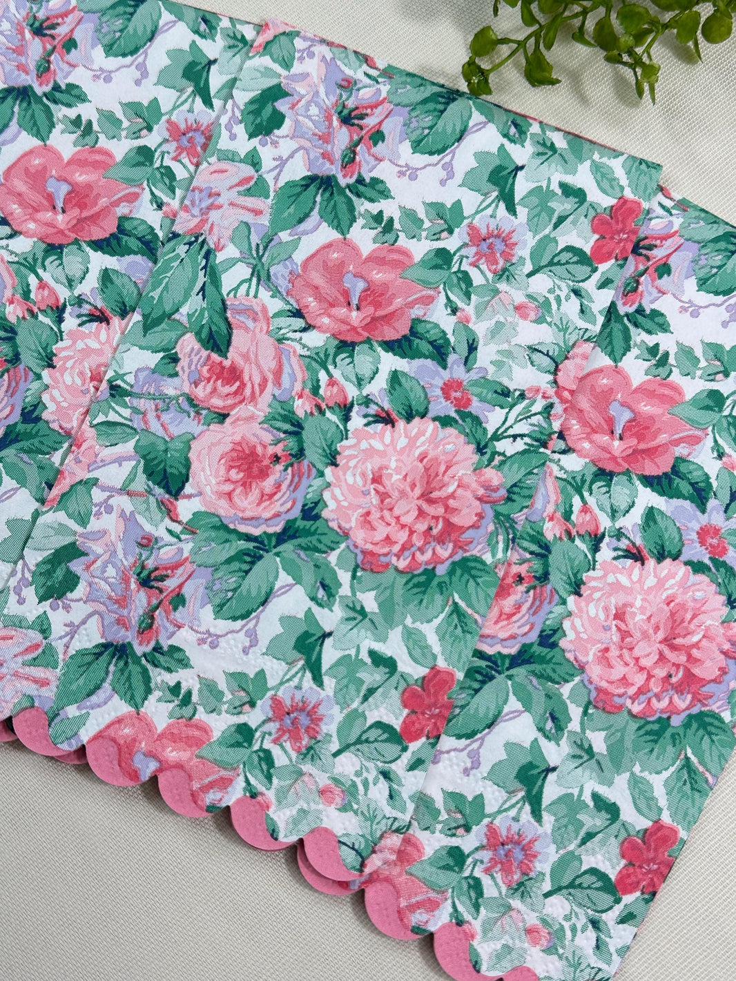 Peony & Rose Decoupage Napkins: Elegant Floral Paper, Set of 3