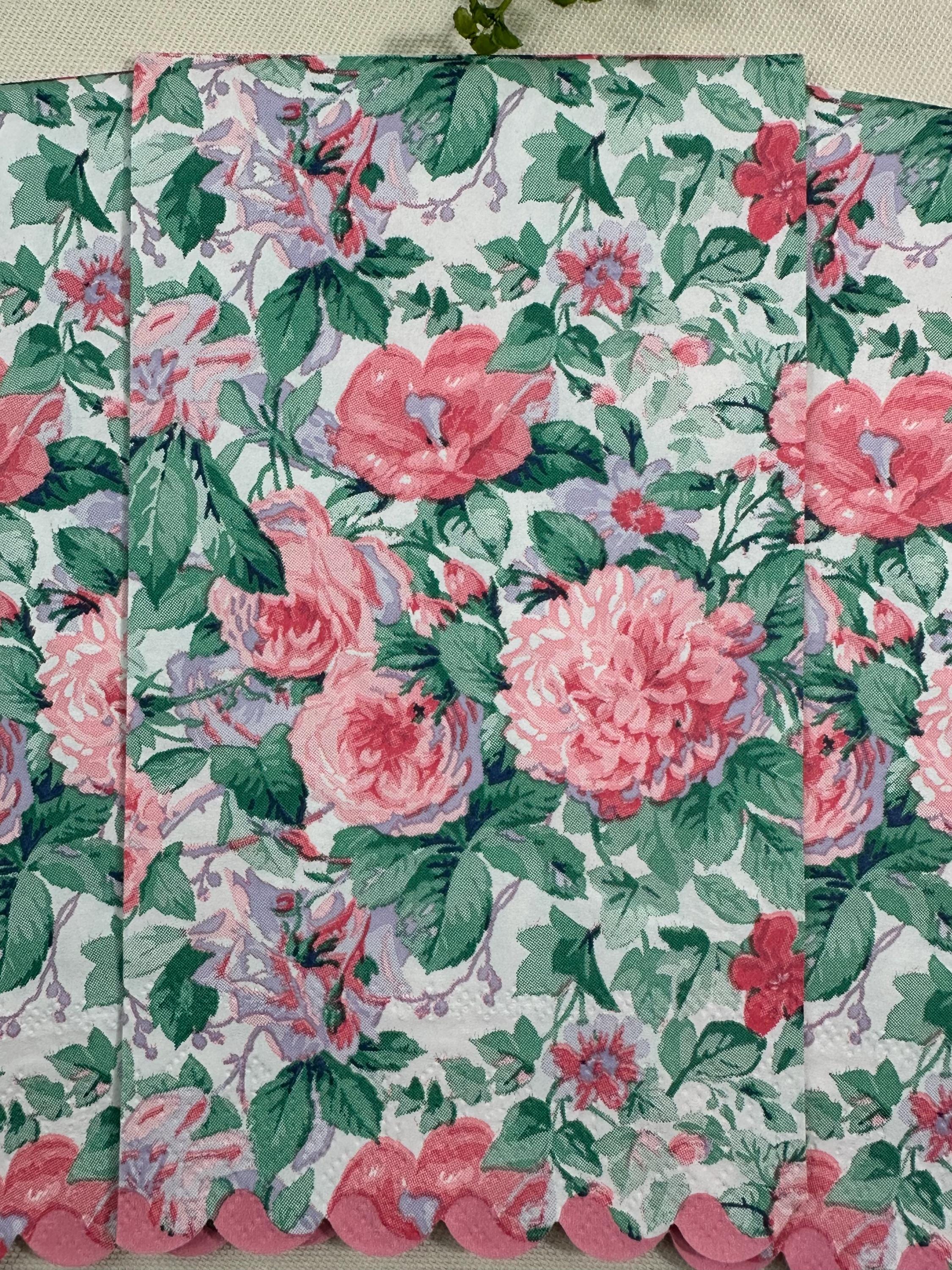 Peony & Rose Decoupage Napkins: Elegant Floral Paper, Set of 3