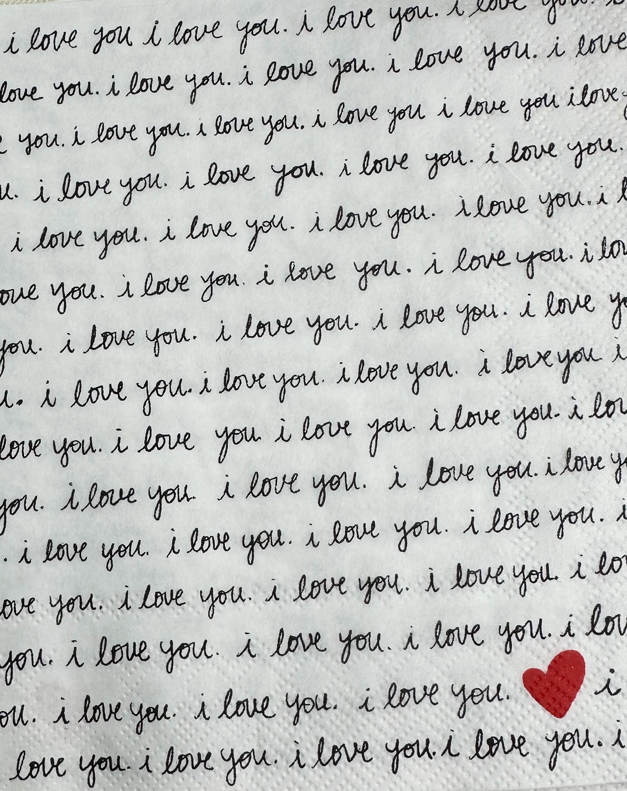 Love Letter Decoupage Napkins - Handwritten Notes Paper, Handwriting Paper, DIY Paper, Crafting Napkins, Love Notes, I love You Paper