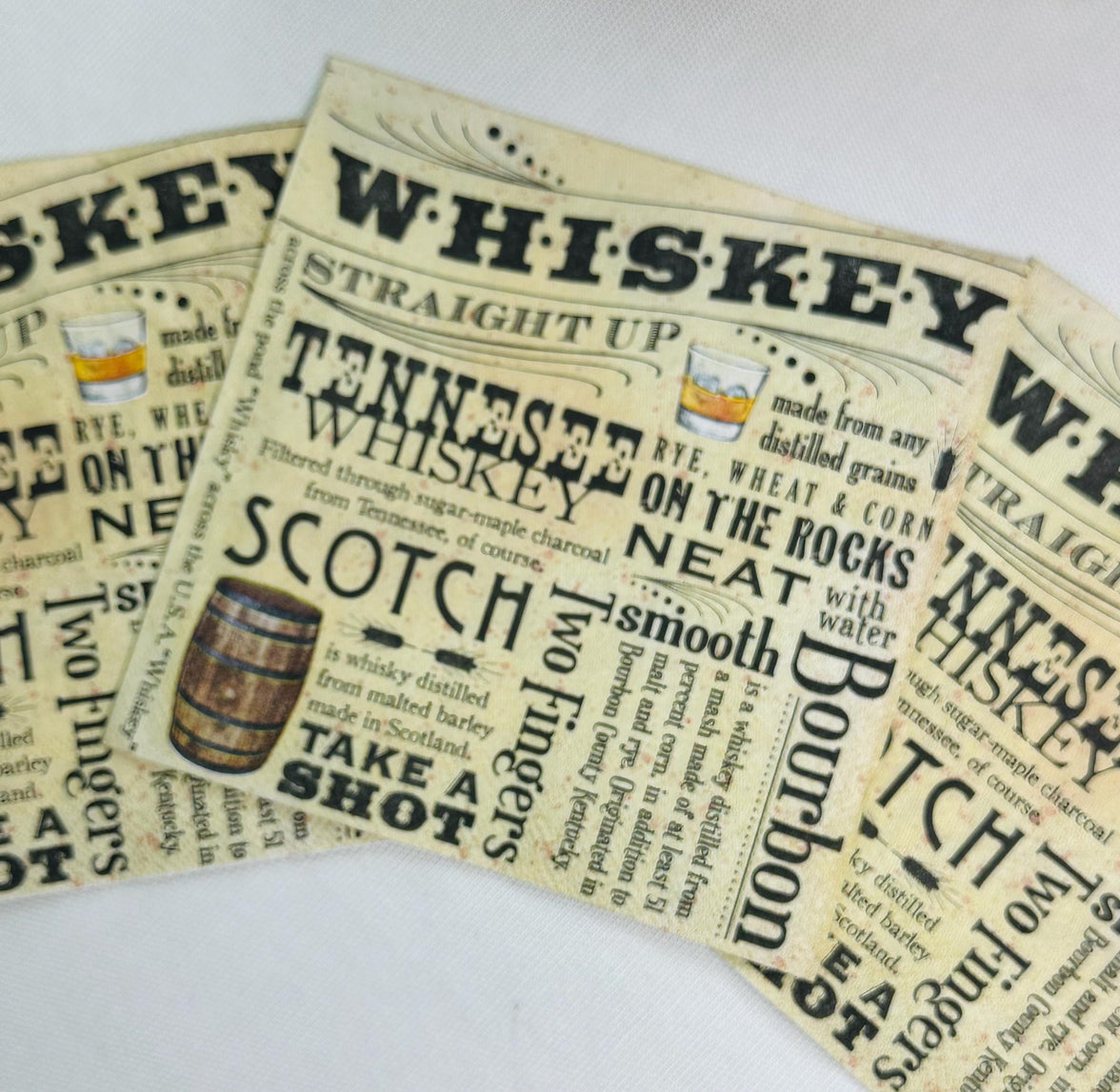 Whiskey Paper - Decoupage Whiskey Napkins, Tennesee Whiskey, Scotch Paper, Alcohol Napkins, Paper Crafting, Junk Journals, Shell Crafts
