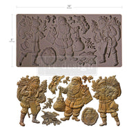 New Santa's Holiday Cheer Mold - Holiday Molds, Re-Design with Prima - Silicone Mold, Casting Mold, Mixed Media, Upcycling, Candy Molds