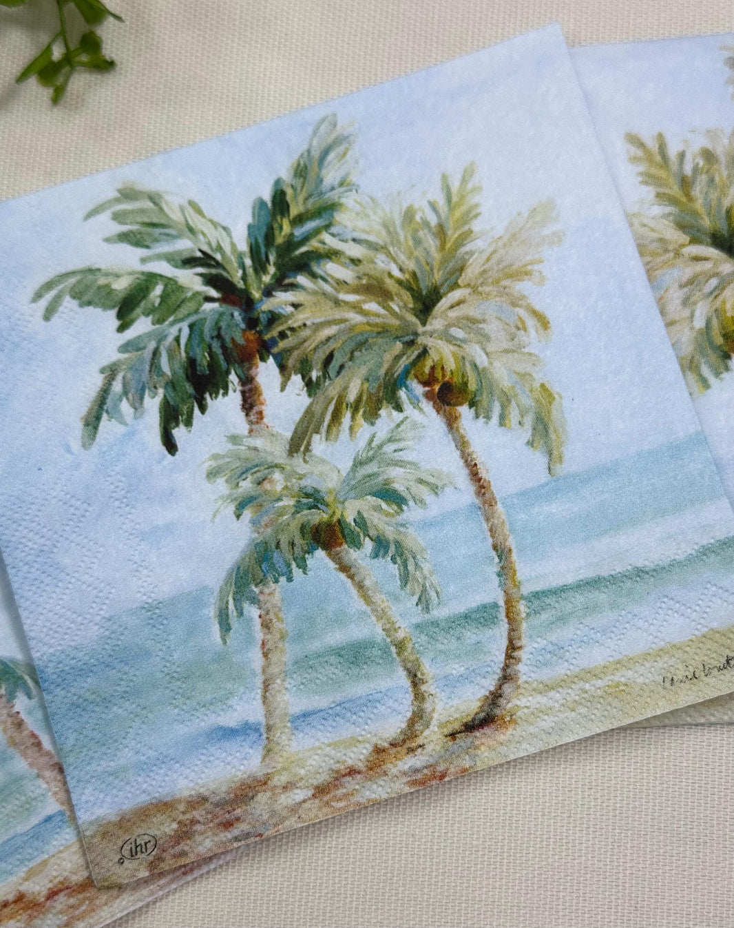3 Coconut Palm Napkins - Decoupage Beach Themed Napkins, Coastal Paper, Beach Life, DIY Supplies, Decoupage Ocean Paper, Nautical Designs