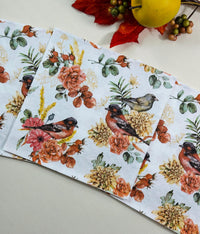 Autumn Bird Decoupage Napkins: Fall Thanksgiving Paper Crafts