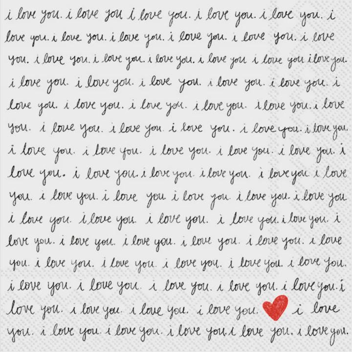 Love Letter Decoupage Napkins - Handwritten Notes Paper, Handwriting Paper, DIY Paper, Crafting Napkins, Love Notes, I love You Paper