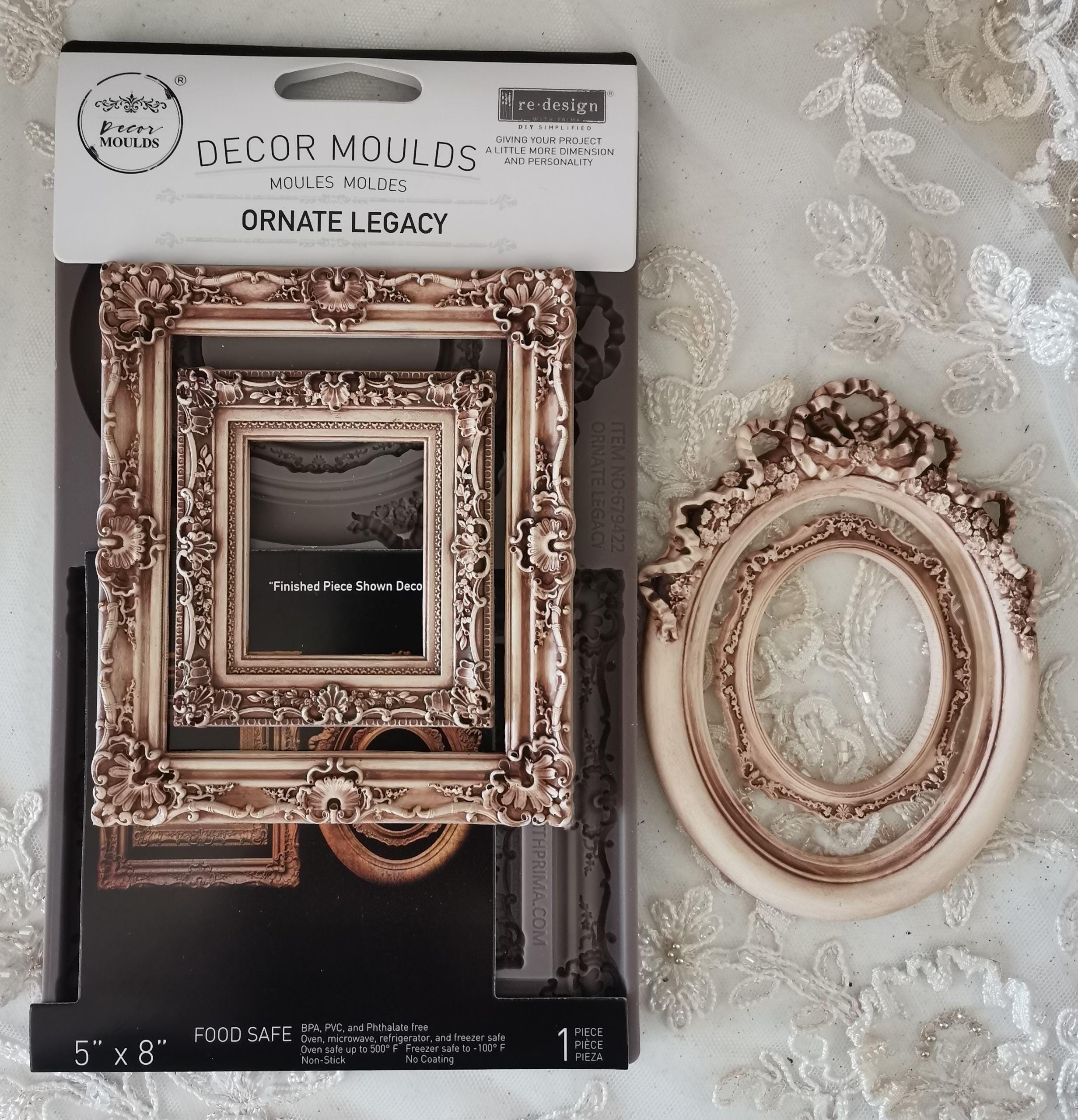 Frames Mold - Vintage Ornate Frames - Re Design with Prima - Silicone Molds, New Frame Mould Casting Mold, Mixed Media Molds, Decoupage Idea