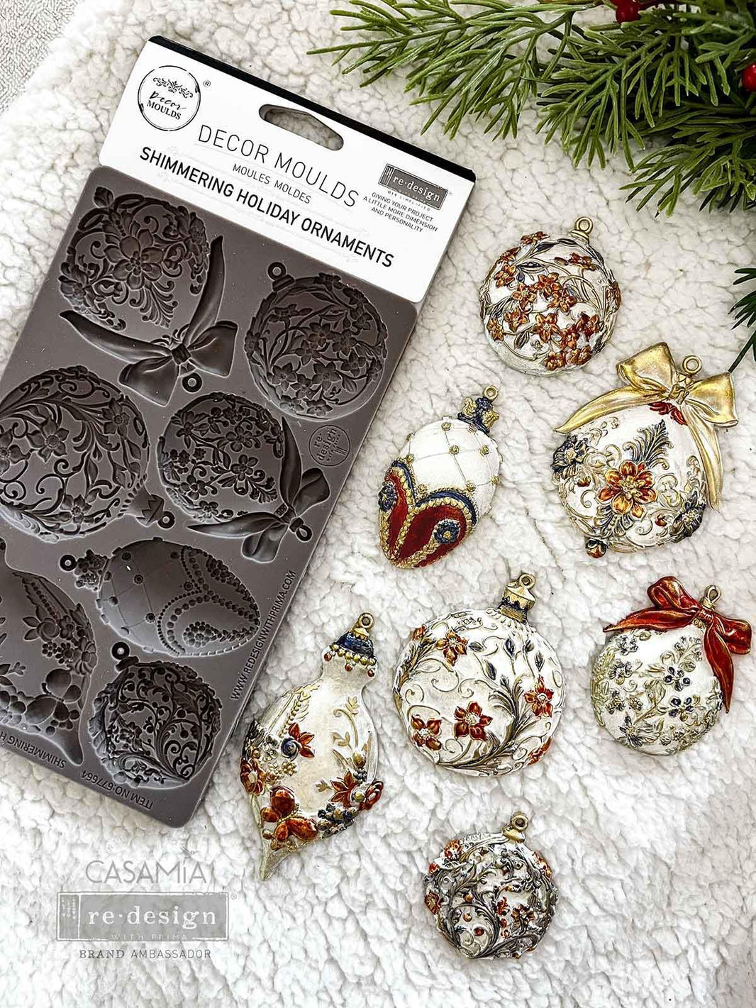 New Ornaments Mold - Holiday Ornaments, Re-Design with Prima - Silicone Mold, Casting Mold, Mixed Media, Upcycling, Candy Molds, Ornaments