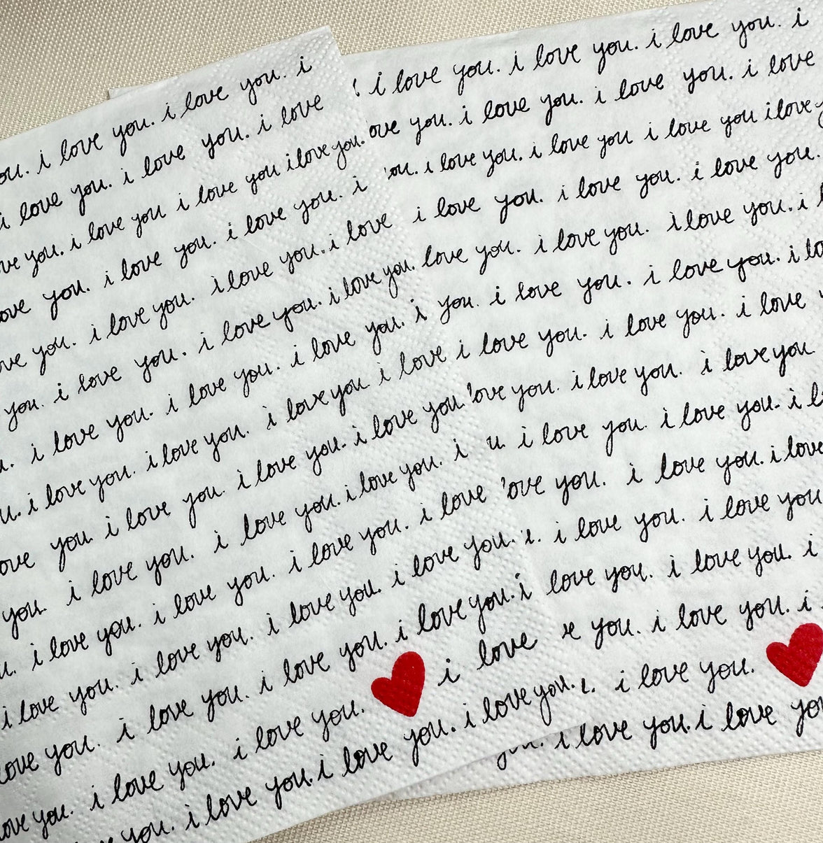 Love Letter Decoupage Napkins - Handwritten Notes Paper, Handwriting Paper, DIY Paper, Crafting Napkins, Love Notes, I love You Paper