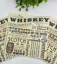 Whiskey Paper - Decoupage Whiskey Napkins, Tennesee Whiskey, Scotch Paper, Alcohol Napkins, Paper Crafting, Junk Journals, Shell Crafts