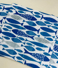 Fish Napkins - School Of Fish, Ocean Napkins, Fishing Paper, Decoupage Paper, DIY Supplies, Ocean Themed Paper, Coastal Napkins, Shel Crafts