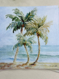 3 Coconut Palm Napkins - Decoupage Beach Themed Napkins, Coastal Paper, Beach Life, DIY Supplies, Decoupage Ocean Paper, Nautical Designs