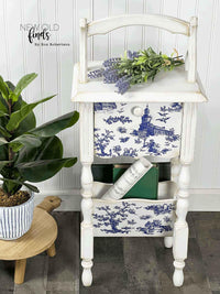 New! ReDesign Prima Small Furniture Transfers, Toile, Blue French Toile, Floral Transfers, French Script, Blue French Toile Transfers