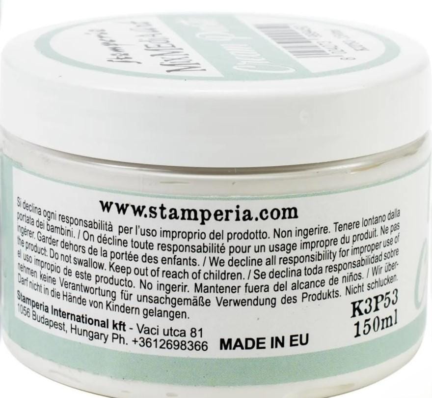 Cream Paste, Stamperia Paste, Flexible Paste, Bottle Art, Oyster Shell Paste, Soft Mold Paste, Teaturizing Paste, Mixed Media Art Supplies