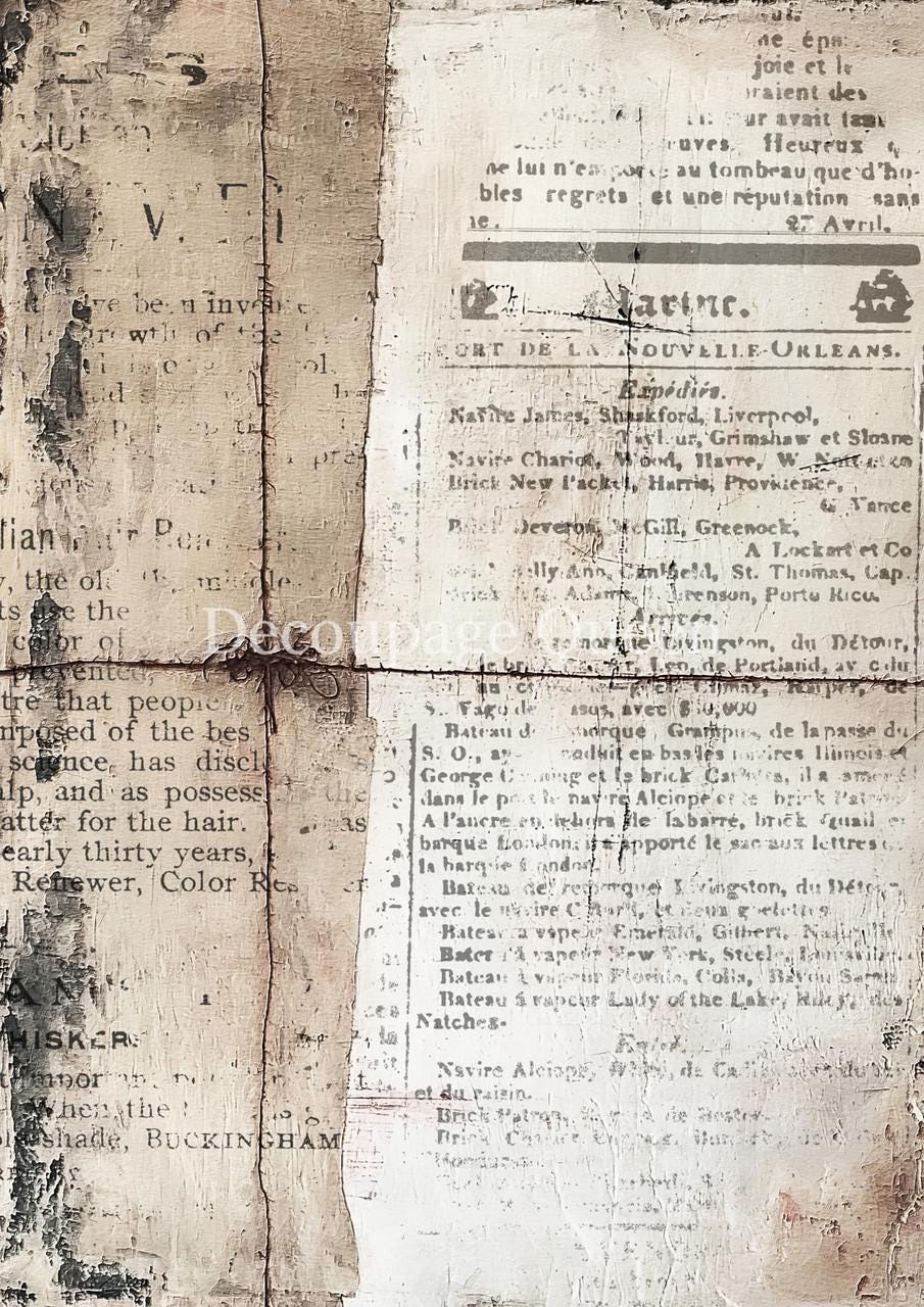 New Decoupage Paper - Antique Rustic Paper, Decoupage Queen, Antique Paper, Cottage Scraps Paper, Aged Books Paper, Distressed Paper, Crafts
