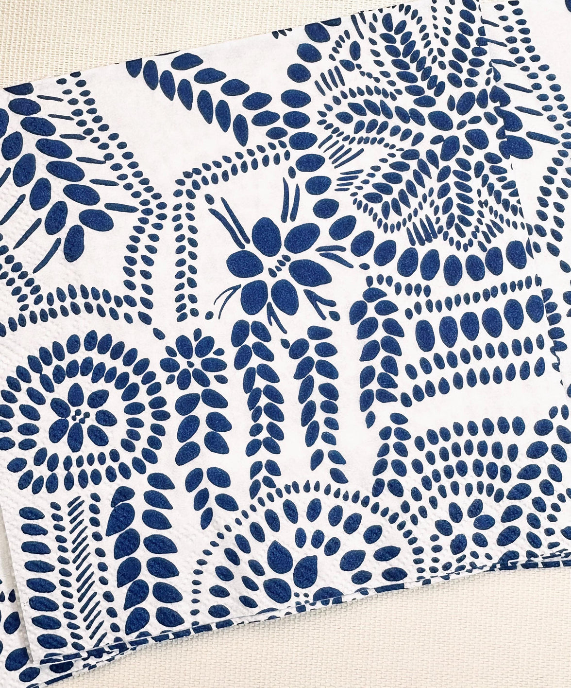 Blue Flower Decoupage Napkins - Botanical Napkin, Bridal Shower Napkins, Blue and White Abstract Paper, Tissue Napkins for Decoupage Paper