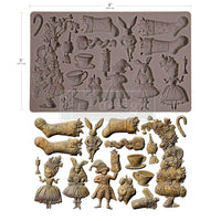 Whimsical Holiday Dreams Mold - Alice and Wonderland Mold, Alice Ornaments, Silicone Mold, Casting Mold, Mixed Media, Upcycling, Candy Molds