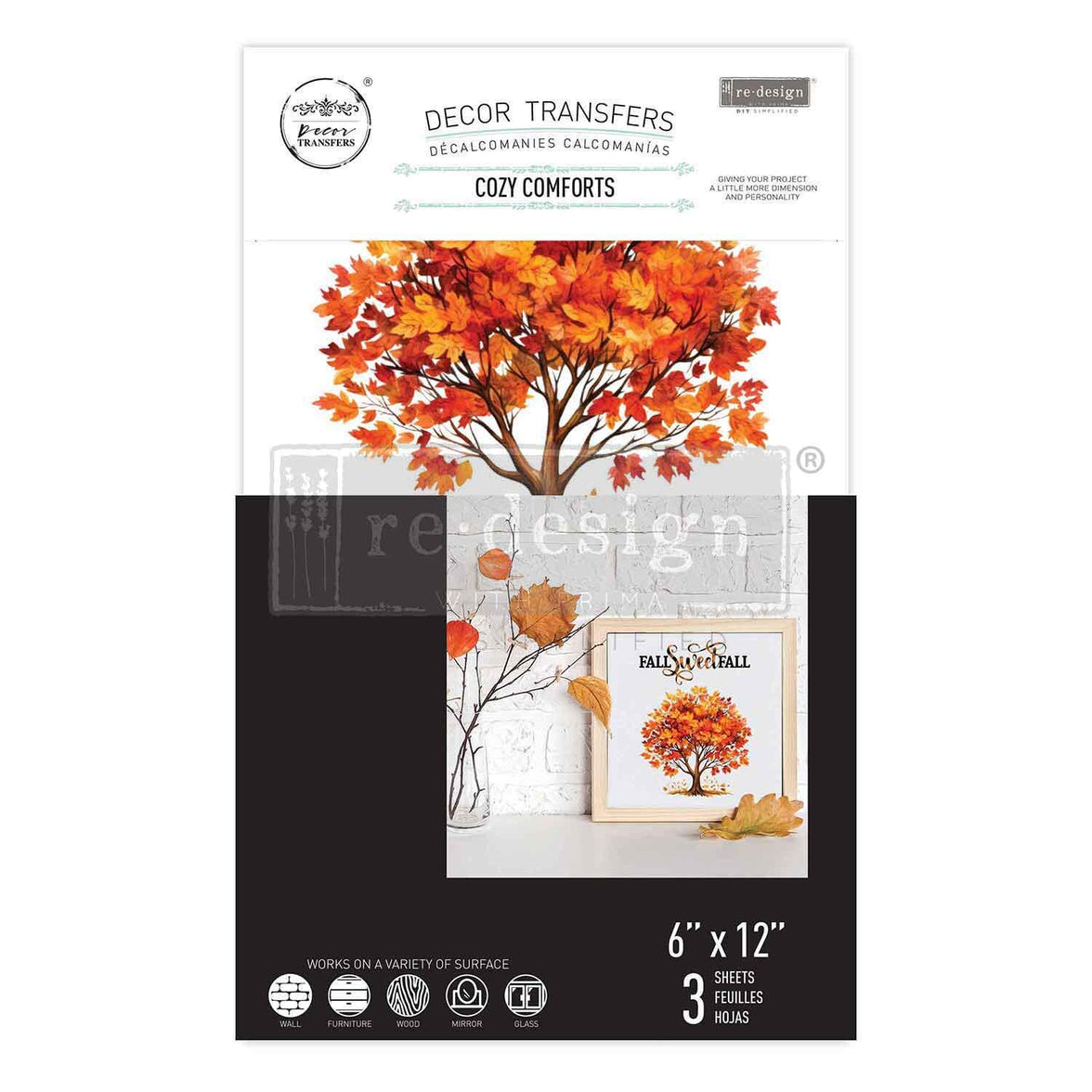 Cozy Comforts - New! Fall Transfers - 3 Sheets of Fall Transfers, Harvest Transfers, Autumn Truck Designs, Fall Trees Decor Transfer