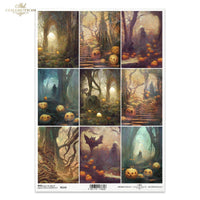 Halloween Rice Paper A4 - Gift Tag Paper, Making Paper, Ghost Decoupage Paper, Spooky Halloween Paper, Bottle Decoupage, ITD Rice Paper