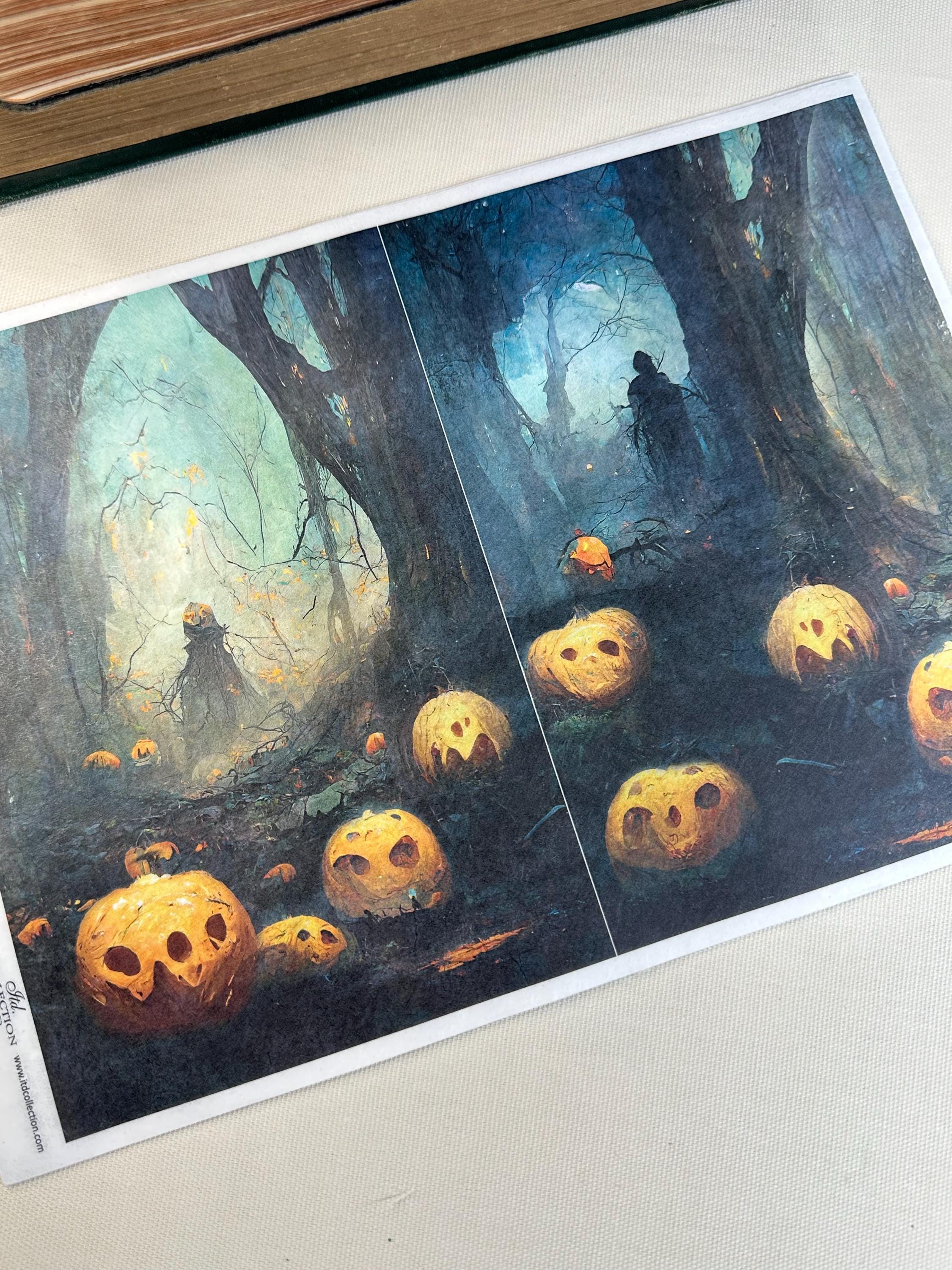 Halloween Rice Paper A4 - Ghost ITD Decoupage Paper, Spooky Halloween Paper, Rice Paper Decor, Bottle Decoupage, Mirror Decor Paper, ITD