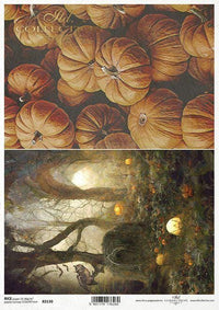 Halloween Rice Paper A4 Pumpkin Fall Decoupage Sheet - ITD Mysterious Forest, Halloween Paper, Sheet, Upcycling, Decoupage Paper, Fall Paper