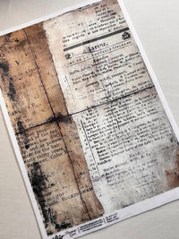 New Decoupage Paper - Antique Rustic Paper, Decoupage Queen, Antique Paper, Cottage Scraps Paper, Aged Books Paper, Distressed Paper, Crafts