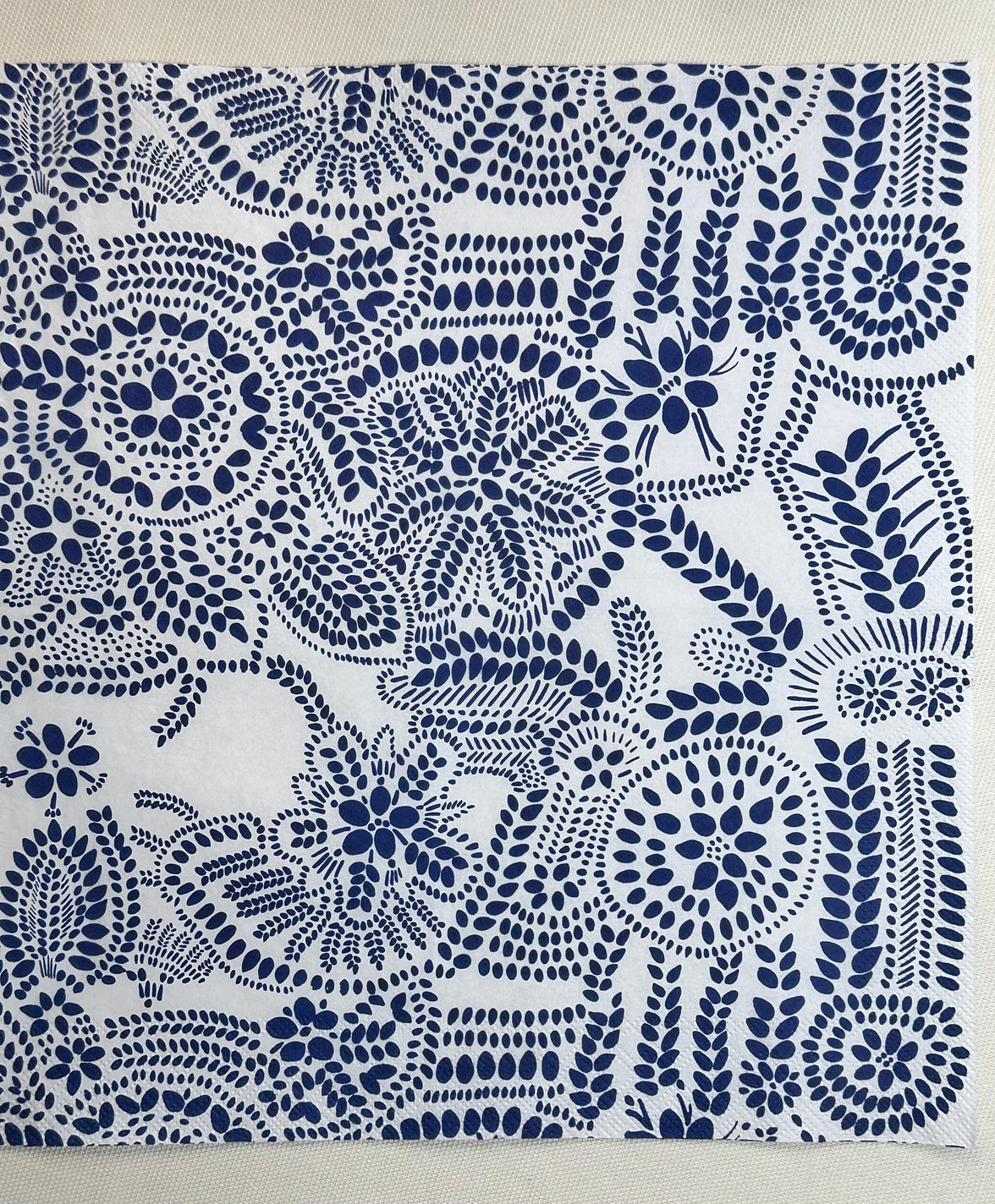 Blue Flower Decoupage Napkins - Botanical Napkin, Bridal Shower Napkins, Blue and White Abstract Paper, Tissue Napkins for Decoupage Paper