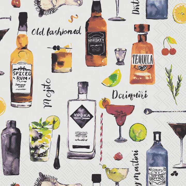 Decoupage Whiskey Napkins, Liquor Bottles - Whiskey Paper - Martini Paper,  Tequila Napkins, Scotch Paper, Alcohol Napkins, Paper Crafting