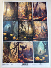Halloween Rice Paper A4 - Gift Tag Paper, Making Paper, Ghost Decoupage Paper, Spooky Halloween Paper, Bottle Decoupage, ITD Rice Paper