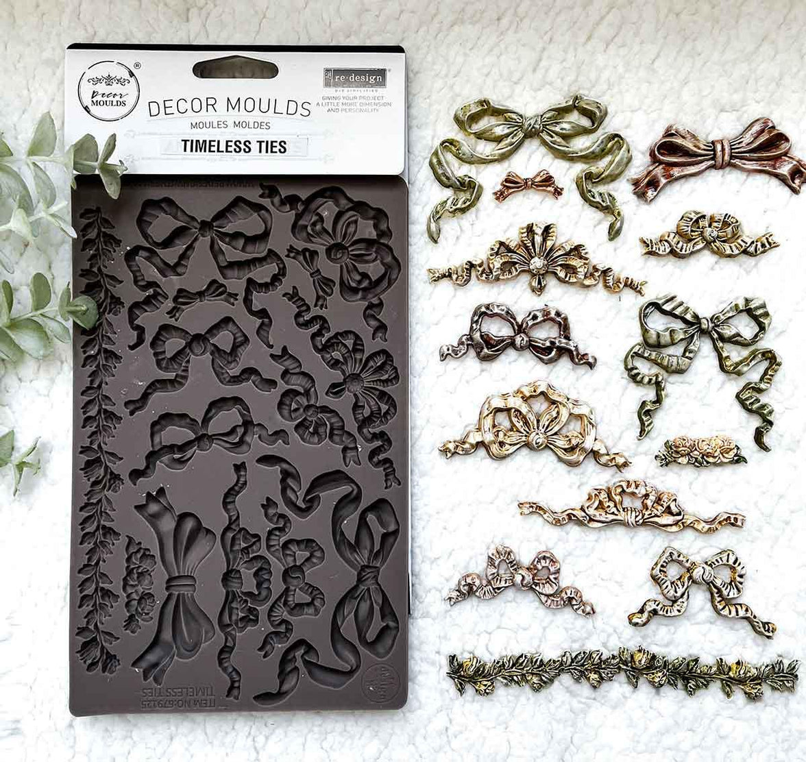 Timeless Ties Silicone Mold - Bows, Ribbons, Prima ReDesign, Silicone Mold, Casting Mold, Mixed Media, Upcycling, Candy Molds, Ribbon Molds
