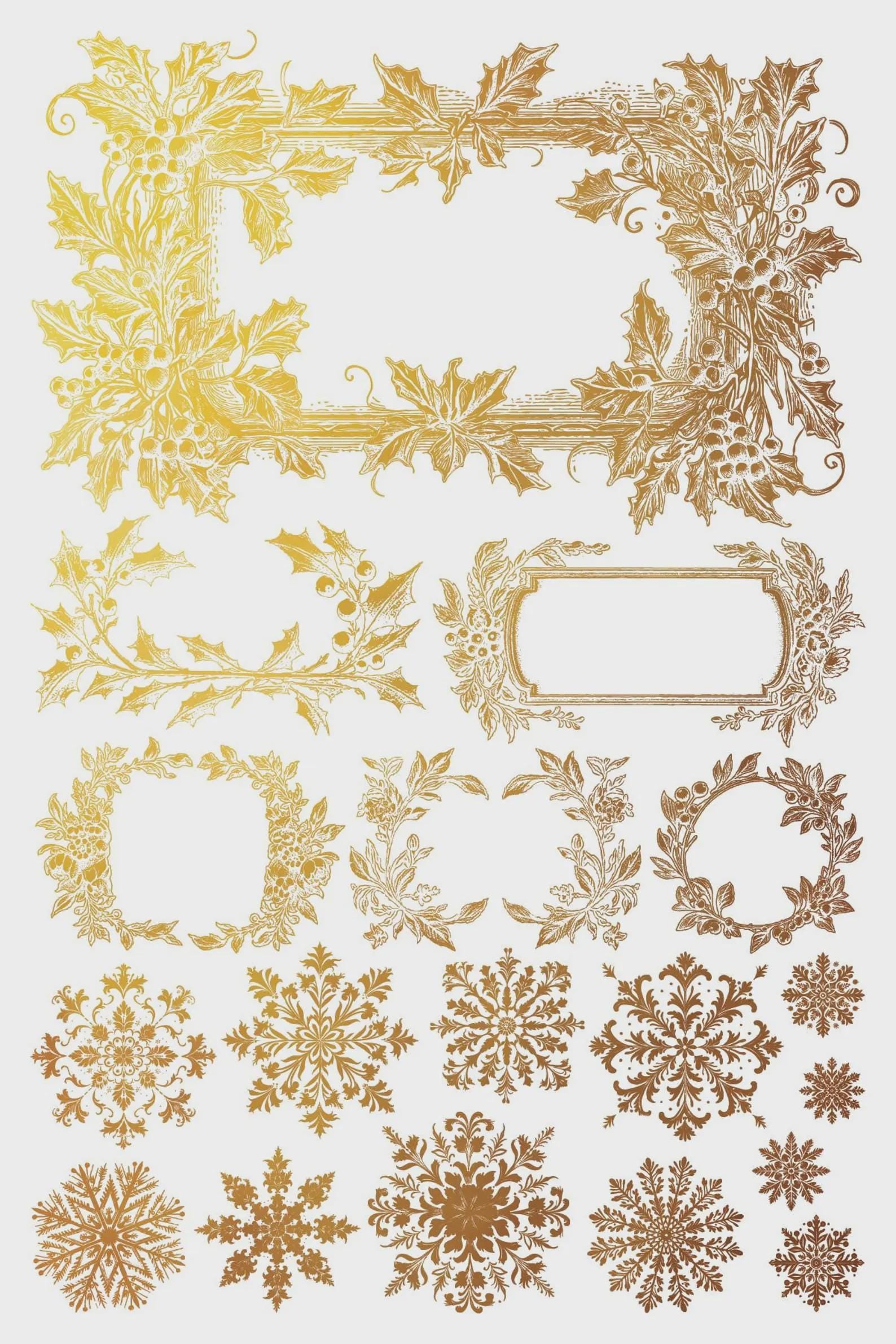 IOD Tinsel Gilded Transfer – Holiday Decor (8" x 12")