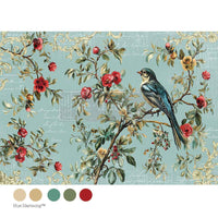 Velvet Nest Decoupage Paper - Bird & Floral Design (23.4"x33.1")