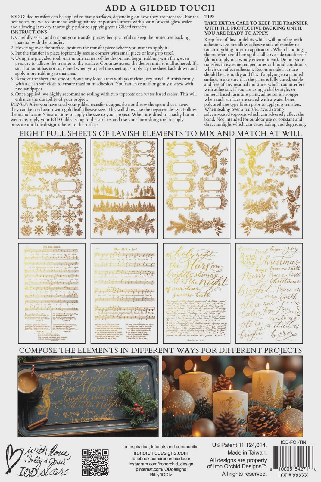 IOD Tinsel Gilded Transfer – Holiday Decor (8" x 12")