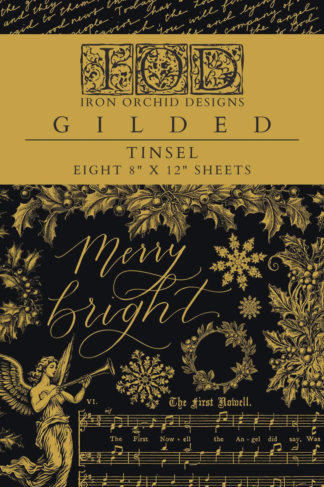 IOD Tinsel Gilded Transfer – Holiday Decor (8" x 12")