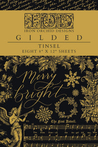 IOD Tinsel Gilded Transfer – Holiday Decor (8" x 12")