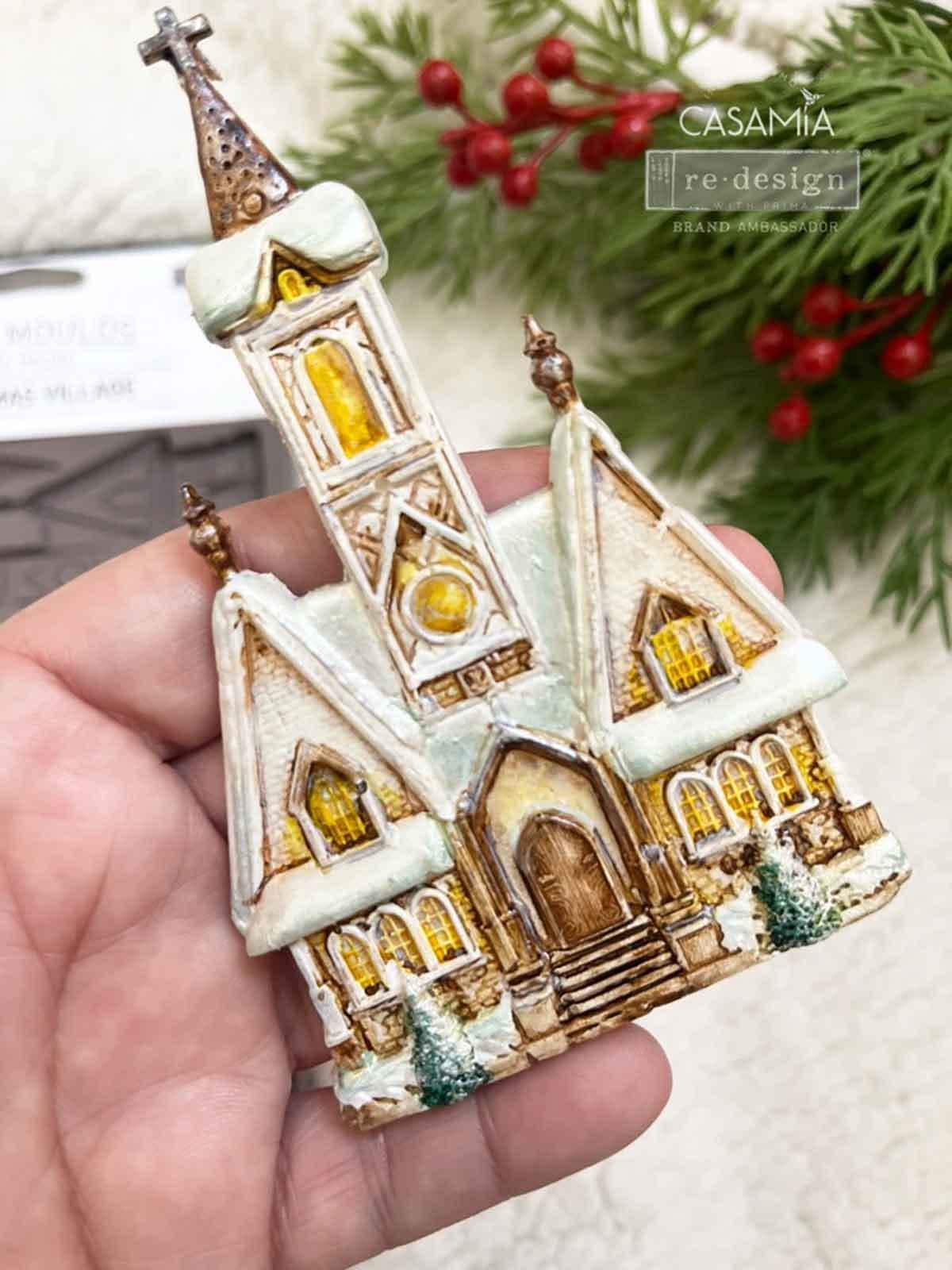 Christmas Village Mold - House Resin Molds, Clay Mold, Fondant Mold, Candy House Mold, 3D Food Safe Mold for Chocolates, Cake Designing Mold