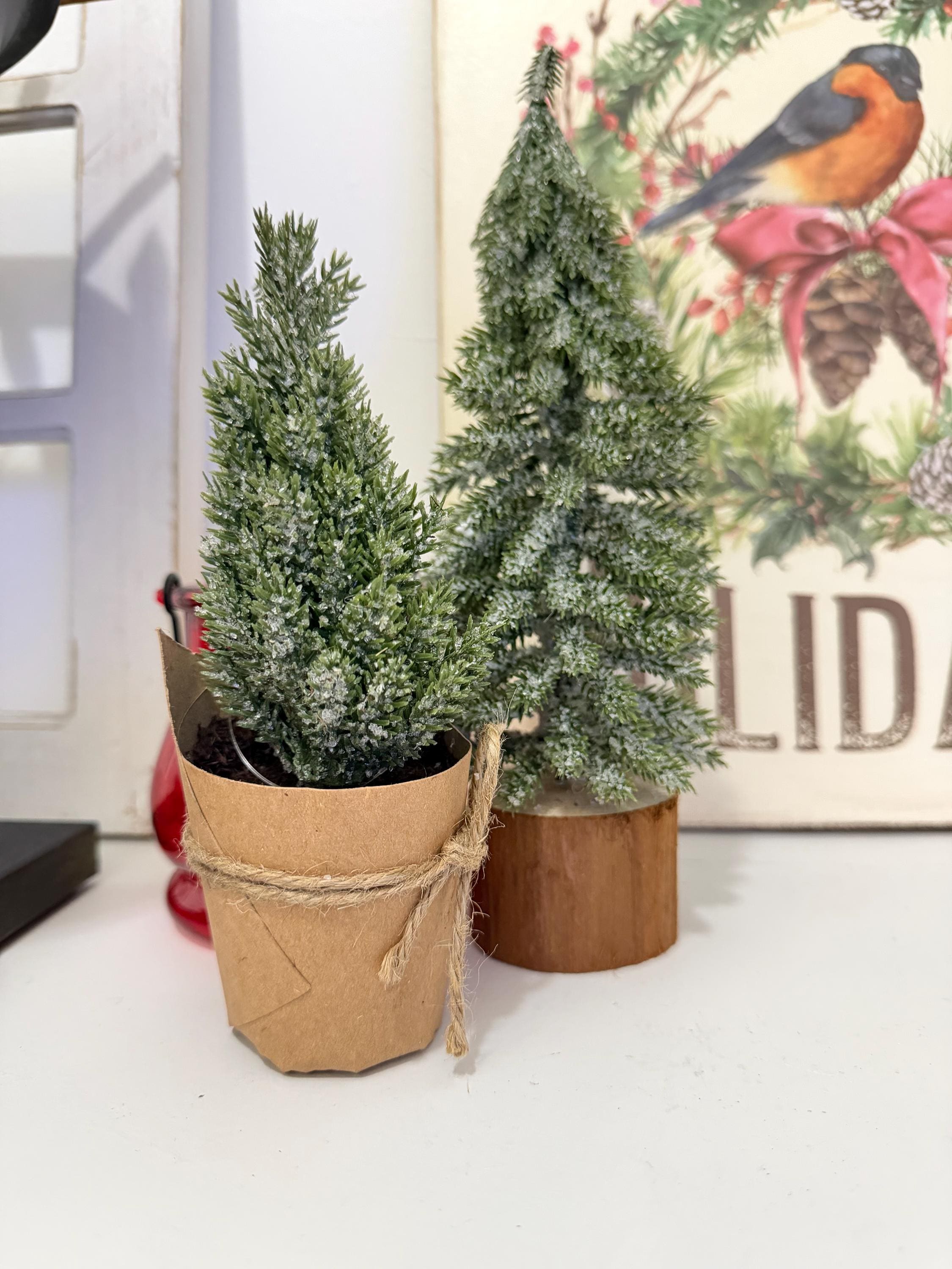 Pine Tree - Mini Pine Tree with Paper Pot, Holiday Table Decor, Mini Prop Trees, Design, Photography Props, Christmas Tree, Winter Trees