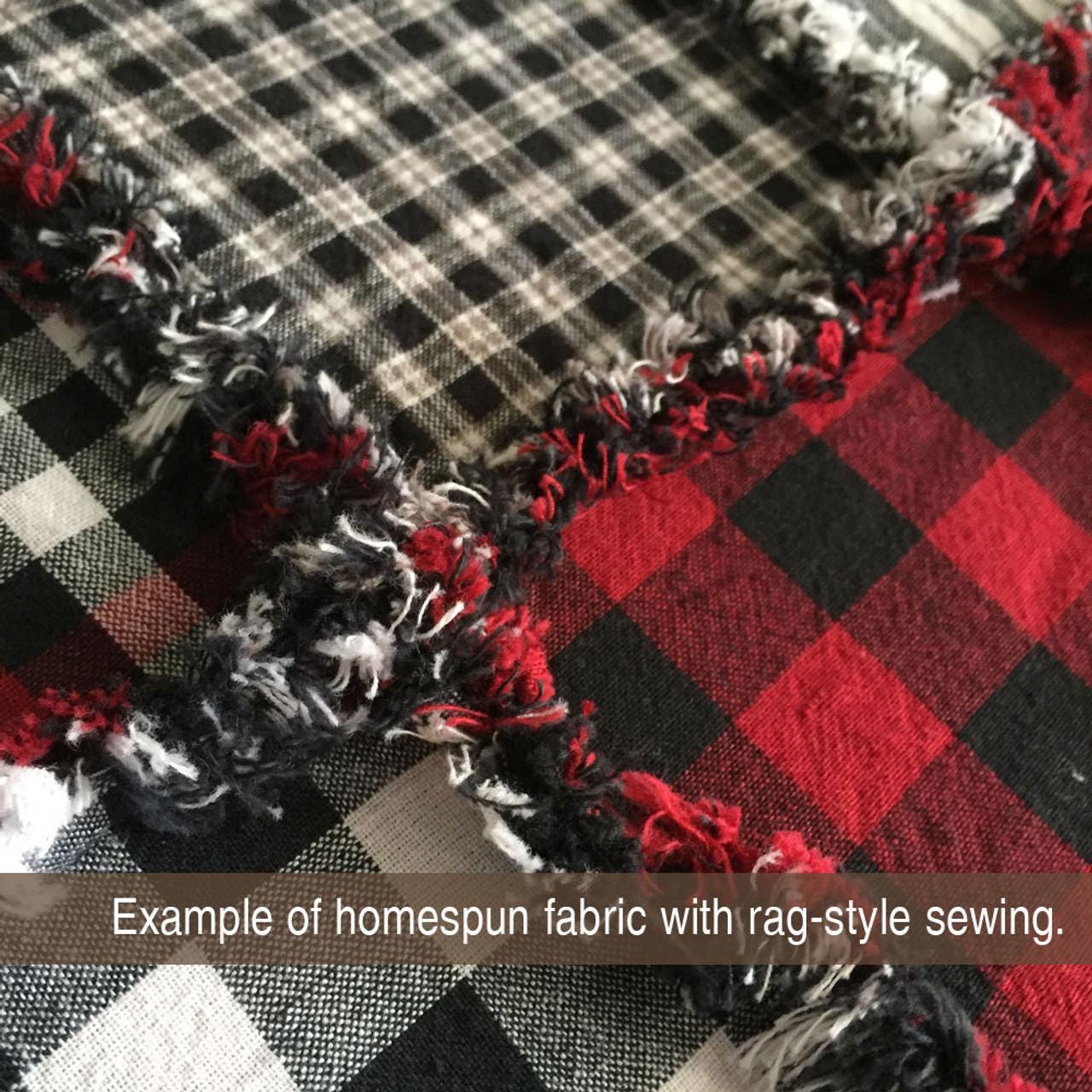 Fabric Squares - Buffalo Plaid Homespun Cotton, 100% Cotton, Quilting Fabric, Vintage Style Crafts, Precut Quilt Squares, Ornament Fabric