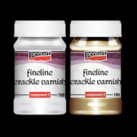 Pentart Fineline Crackle Varnish - Fine Line Cracks, Aged Effect, 2 Part Set, Pentart  Decoupage Crackle Medium, Antique Appearance