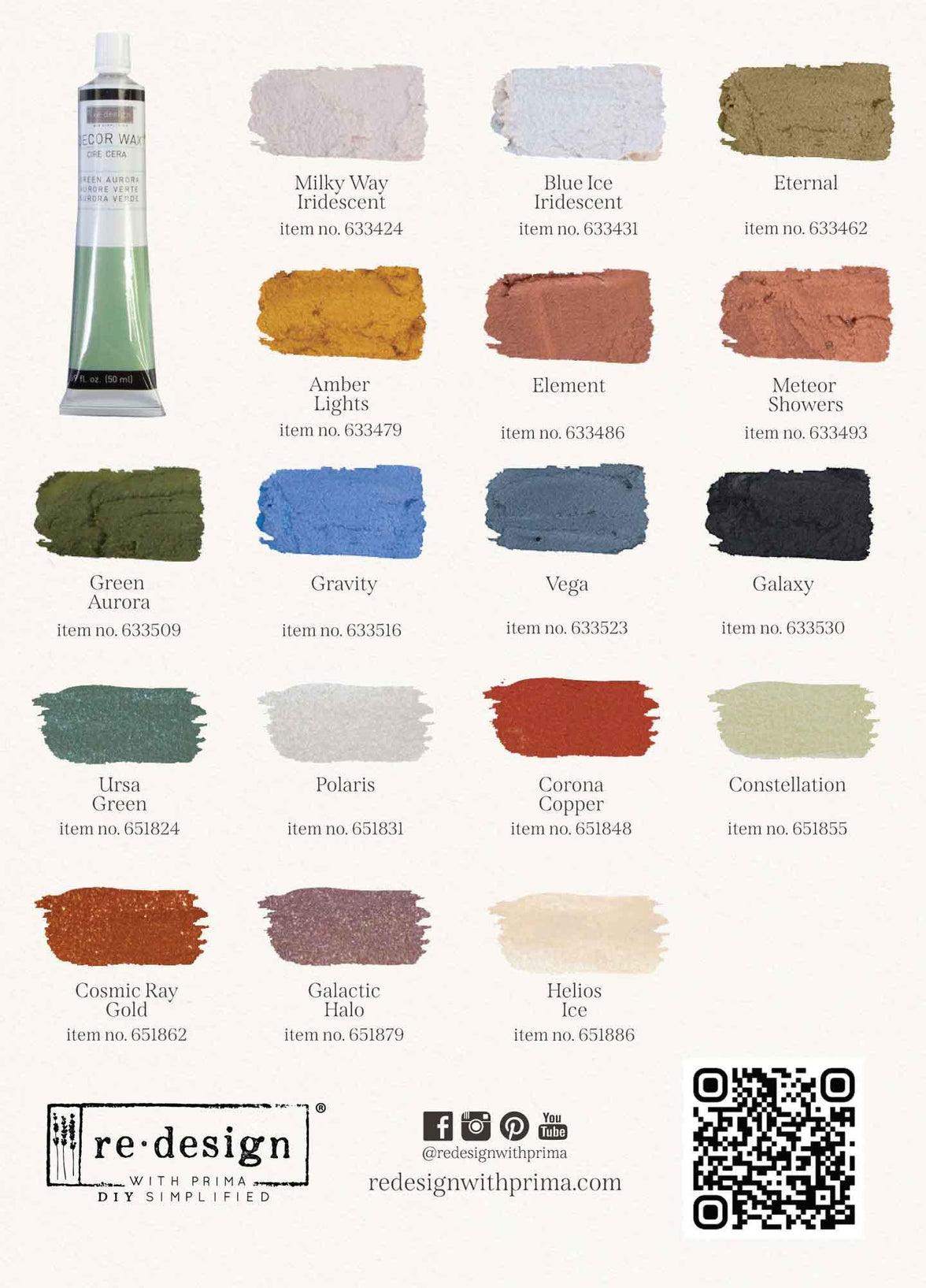 Decor Wax, Blue Ice Iridescent, Eternal Wax, Gilding Wax, Resin Sealers, Furniture Wax, Mixed Media, Redesign with Prima, Decoupage Shells