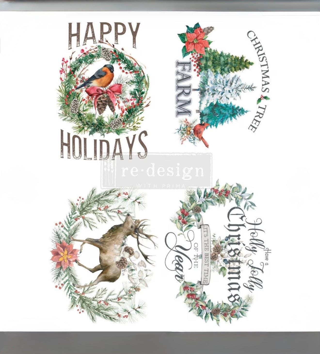 Holly Jolly Christmas Transfers, Cardinal Bird Transfers, Holiday Transfers, Candle Transfers, Tray Transfers, Ornament Transfers, Holidays