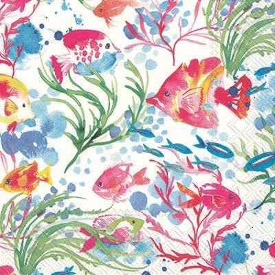 Ocean Fish Paper Napkins – Sea Life Decoupage, Ocean Fish Paper Napkin, Ocean Themed Paper, Under the Sea Paper, Nautical Paper, Ocean Paper