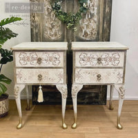 Lace Border Transfer - Distressed Lace Borders 2, Redesign with Prima Decor Transfer, Transfers, Pink and Blue Border Paper, Transfer Paper