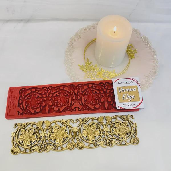 Dadarkar Art Border Silicone Mold –  Verena Mold, Resin Molds, Clay, Food Safe, Casting Mold, Candy Molds, Food Safe, Chocolate Mold