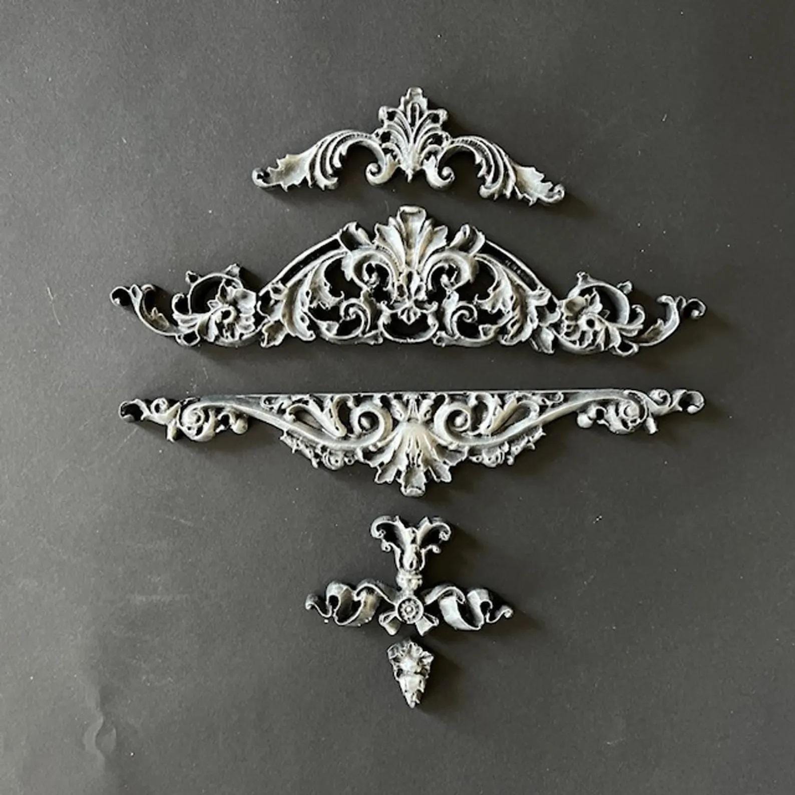 Ornament Trim Casting Mold, Estelle LaBlanche Mould- Silicone Mold, DIY Crafts, Casting Molds, Upcycling, Candy Mold, Flower Border Mold