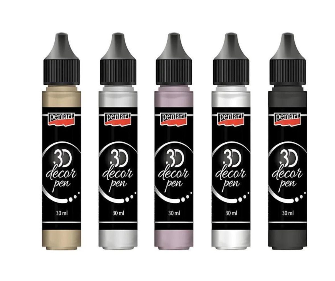 Pentart 3D Decor Pen - Accent Paint (30ml)  Gold Pen Paint, Highlighter, Accent Pens, Mixed Media, Bottle Art Pen, 3D Paint Pen, 3D paint