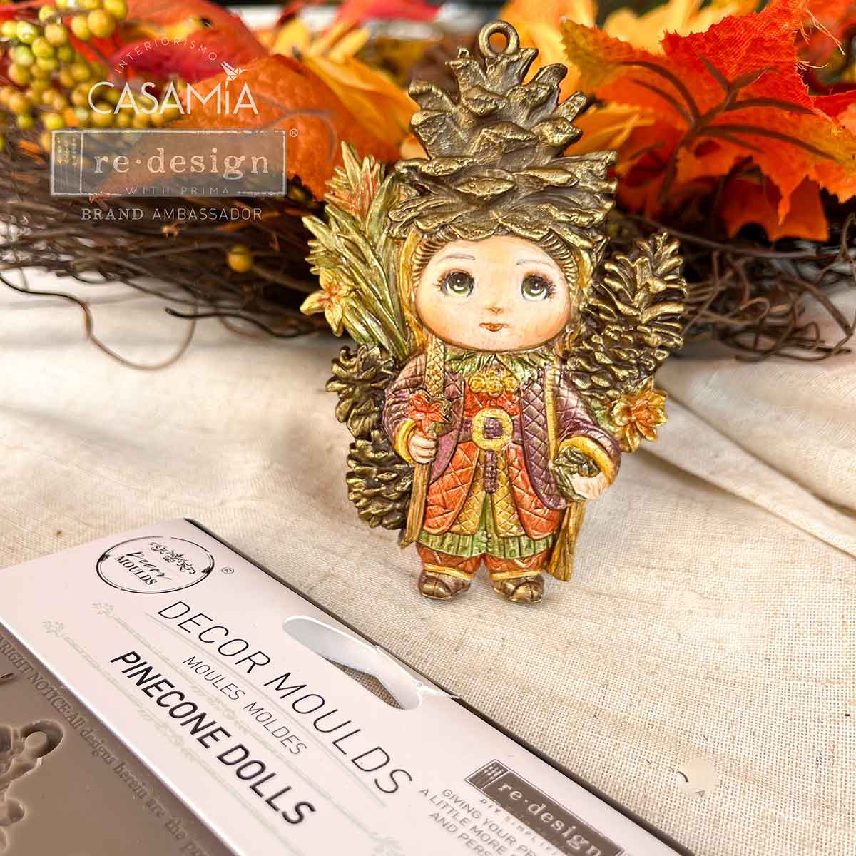 Pinecone Dolls, Redesign with Prima Decor Mould, Holiday Mould, Christmas Mould
