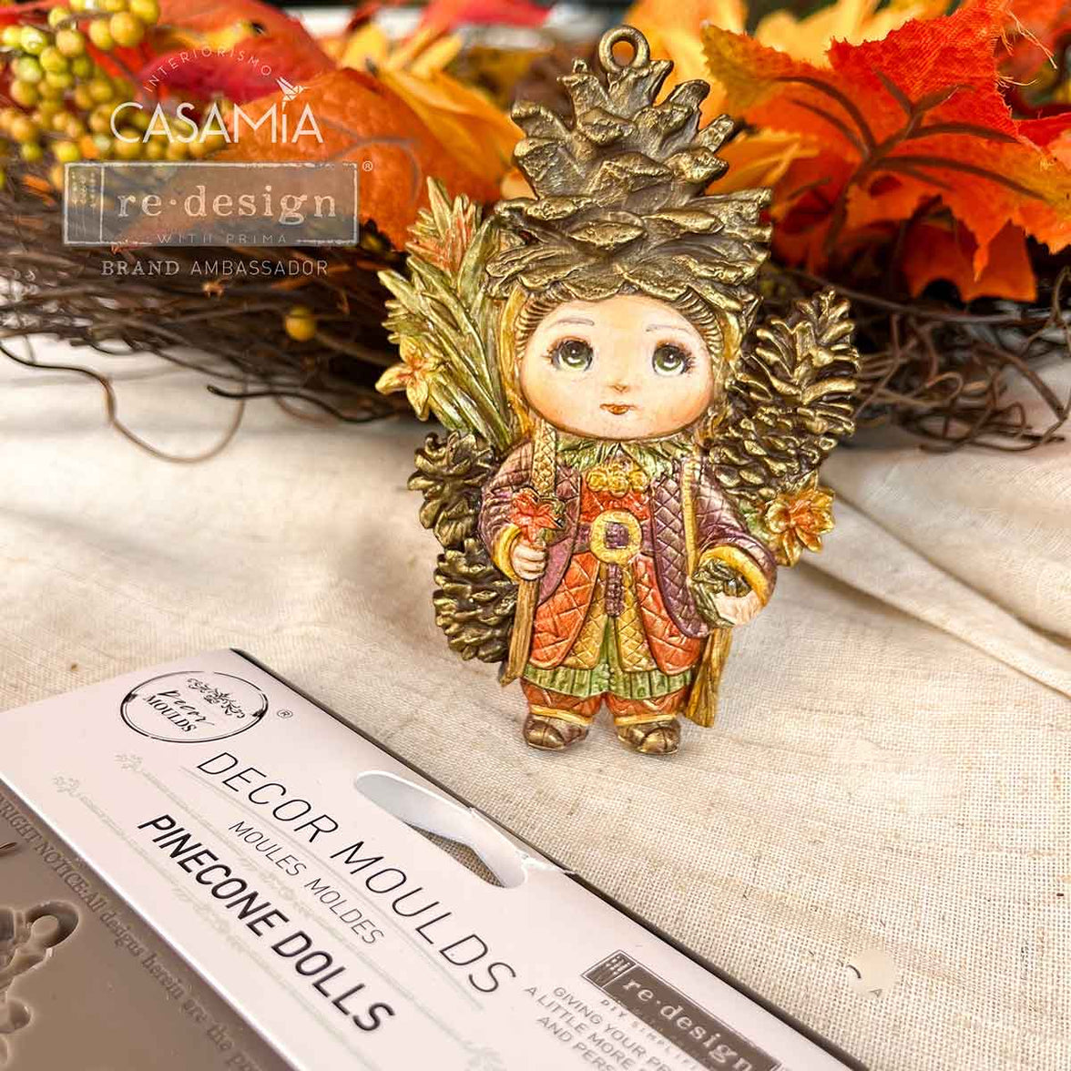 Pinecone Dolls, Redesign with Prima Decor Mould, Holiday Mould, Christmas Mould